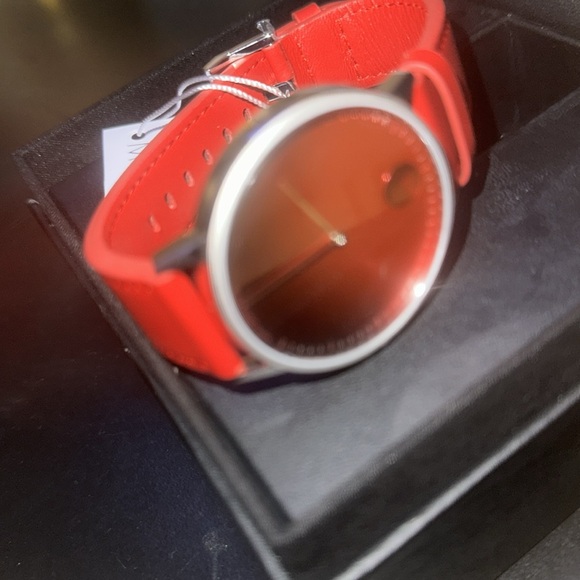 Red Movado Watch with leather band - Picture 4 of 4